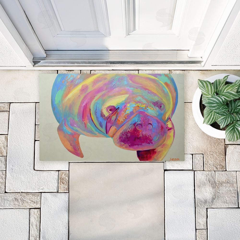 Jennifer Seeley Chromatic Hue Manatee Unwoven Outdoor Door Mat