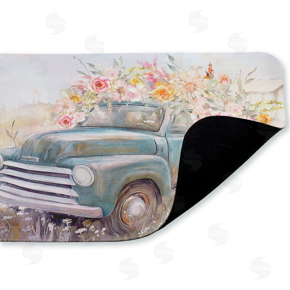 Nina Blue Country Cargo Roses Kitchen Floor Mat