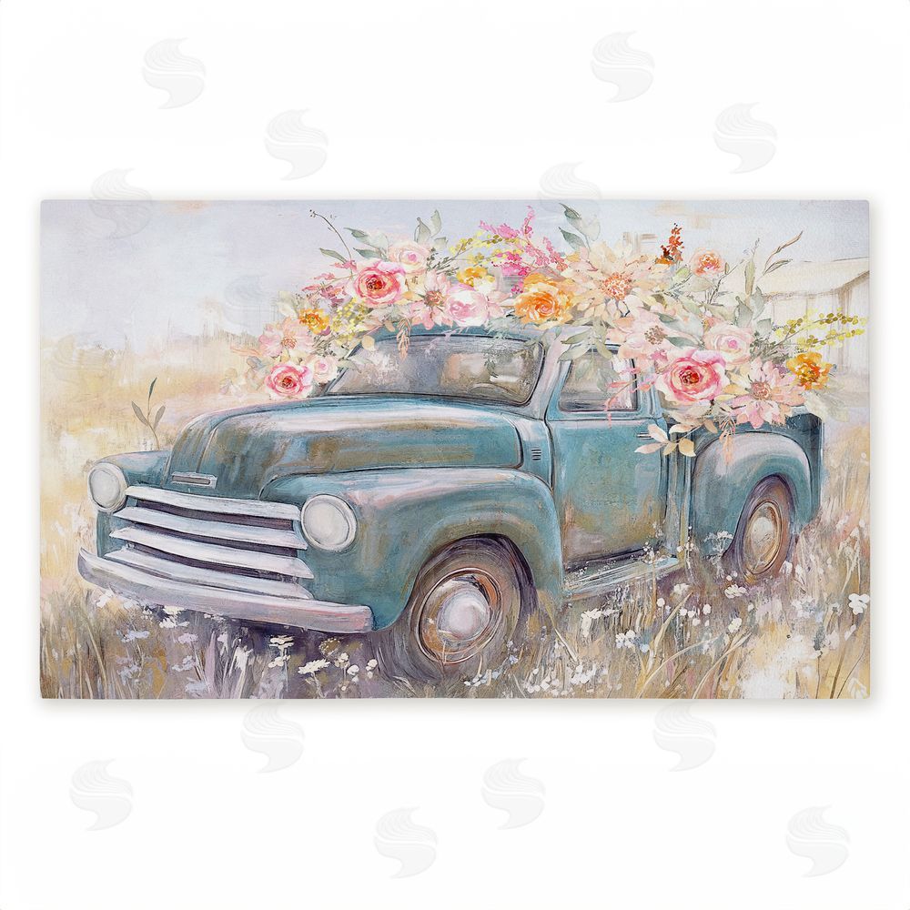 Nina Blue Country Cargo Roses Unwoven Outdoor Door Mat