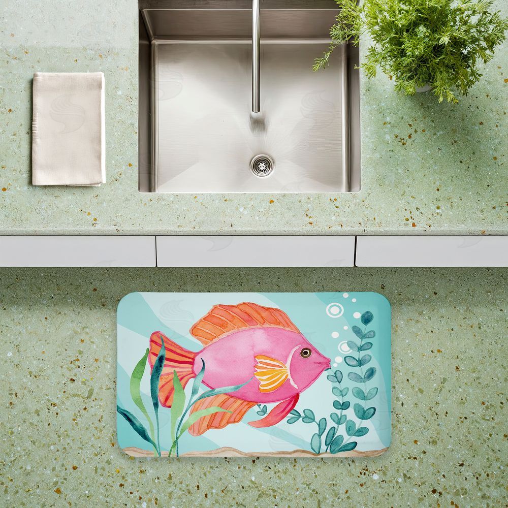 Audrey Jeanne Roberts Fun Bright Fish Underwater Kitchen Floor Mat