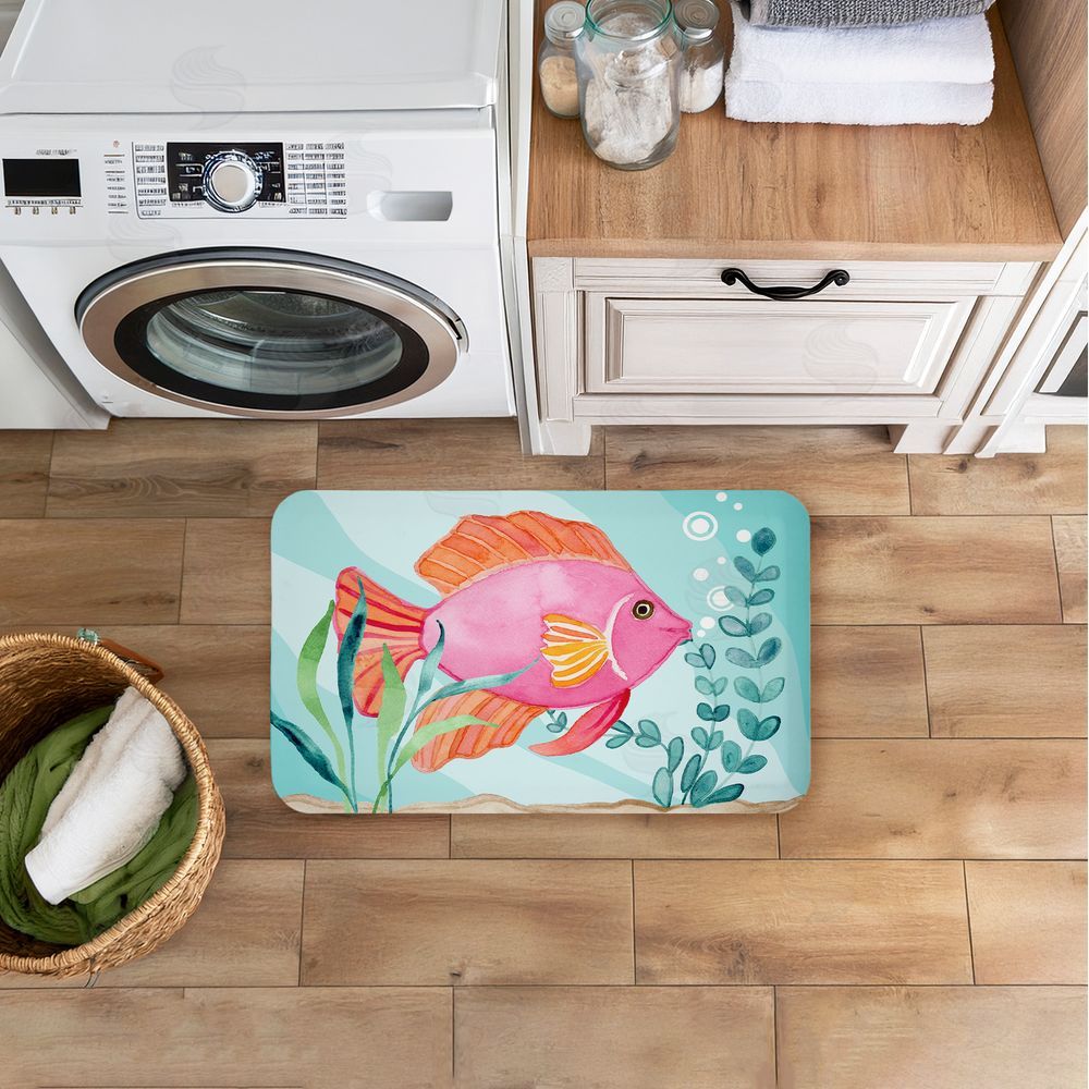 Audrey Jeanne Roberts Fun Bright Fish Underwater Kitchen Floor Mat