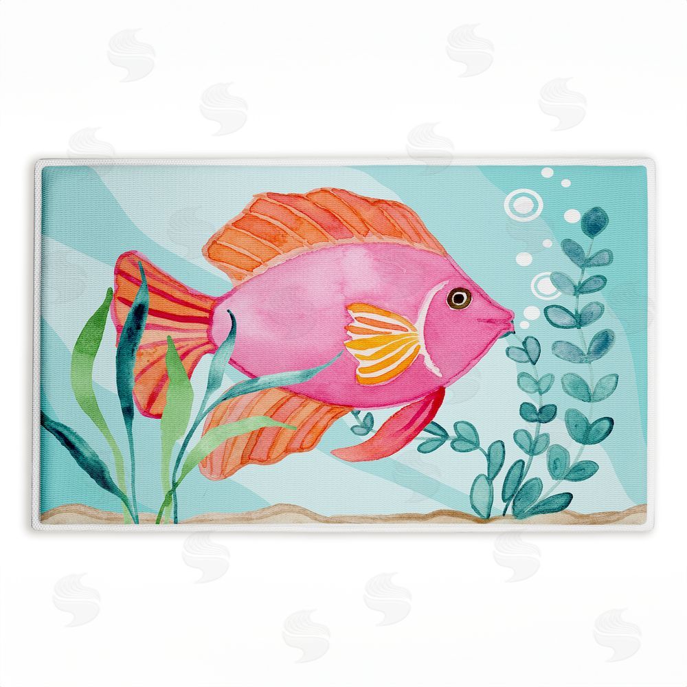 Audrey Jeanne Roberts Fun Bright Fish Underwater Plush Bathroom Floor Mat