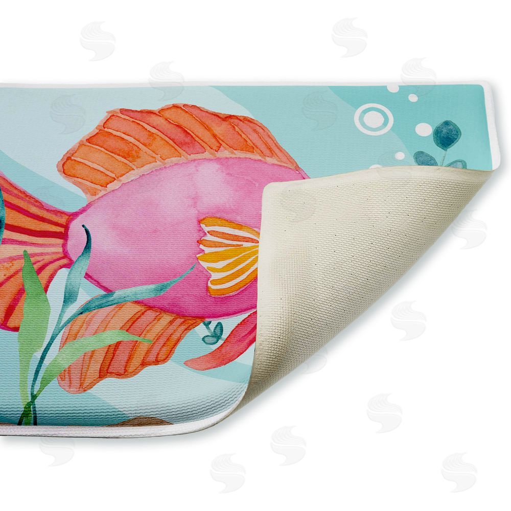 Audrey Jeanne Roberts Fun Bright Fish Underwater Plush Bathroom Floor Mat