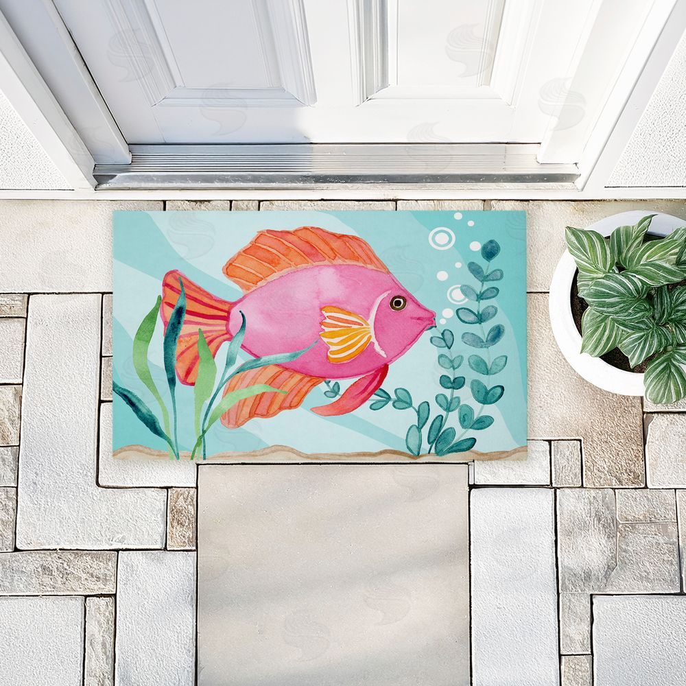 Audrey Jeanne Roberts Fun Bright Fish Underwater Unwoven Outdoor Door Mat