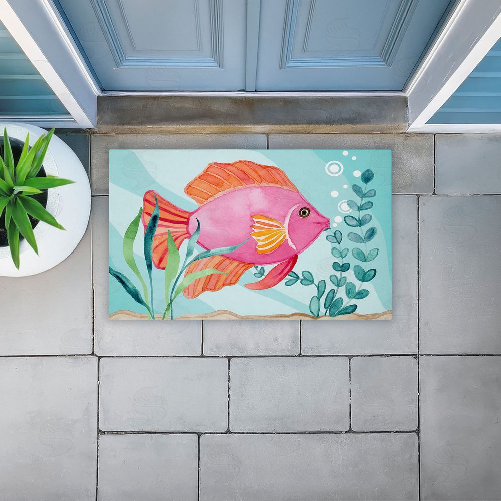Audrey Jeanne Roberts Fun Bright Fish Underwater Unwoven Outdoor Door Mat