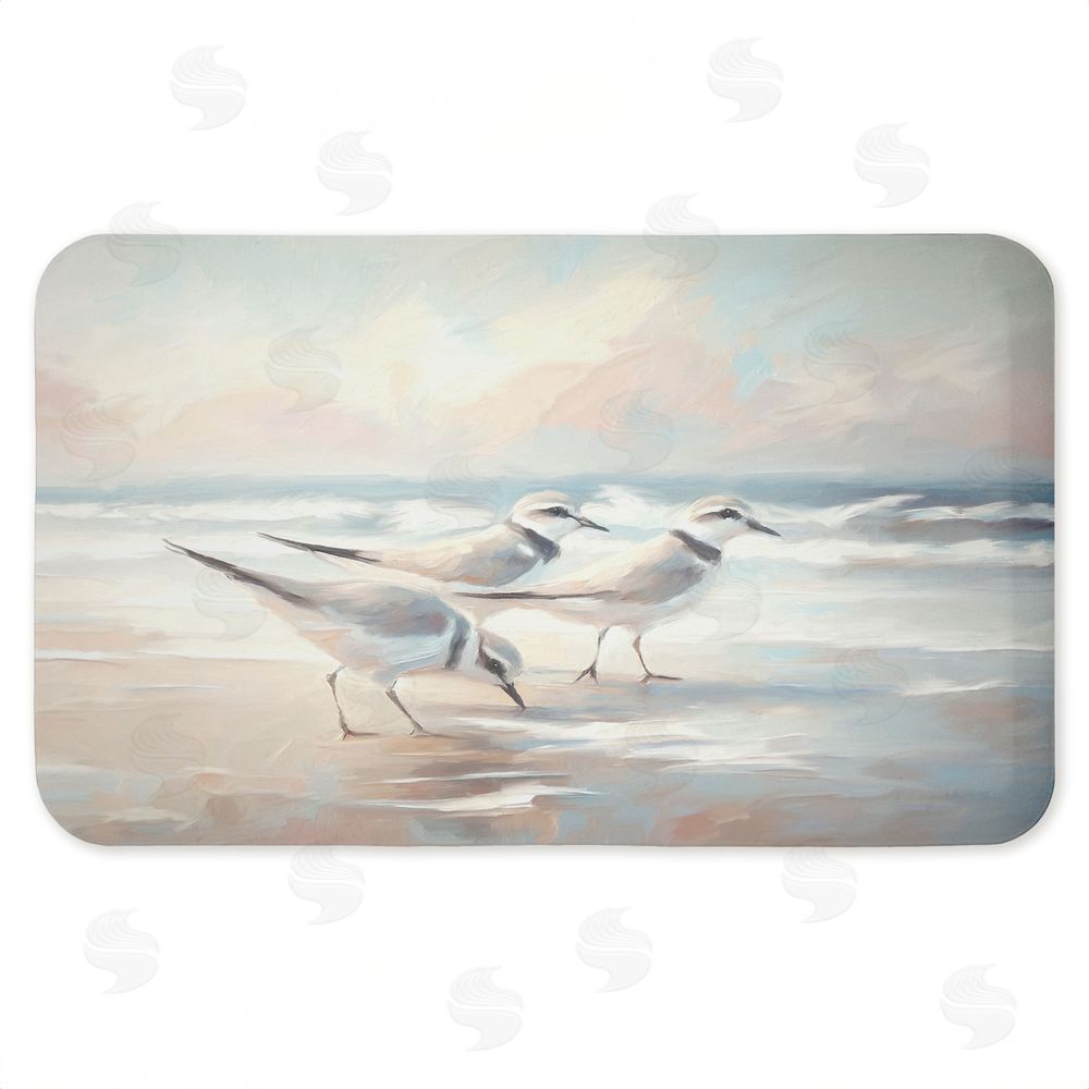Ramona Murdock Blue Haven Bay Sandpipers Kitchen Floor Mat