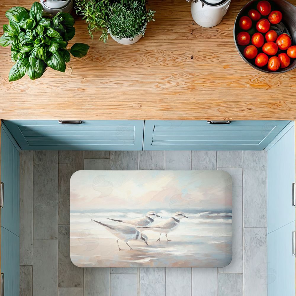 Ramona Murdock Blue Haven Bay Sandpipers Kitchen Floor Mat