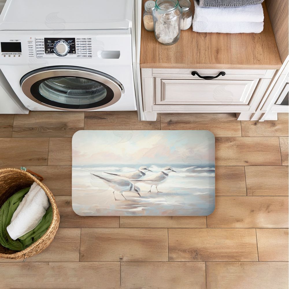 Ramona Murdock Blue Haven Bay Sandpipers Kitchen Floor Mat
