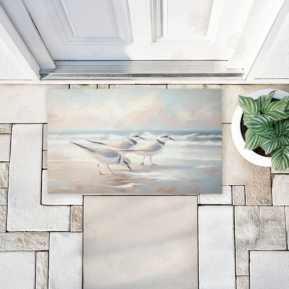 Ramona Murdock Blue Haven Bay Sandpipers Unwoven Outdoor Door Mat