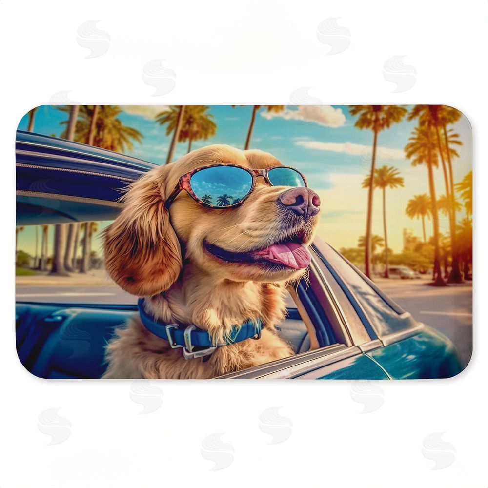 Image World Cool Puppy Tropical Sunset Kitchen Floor Mat