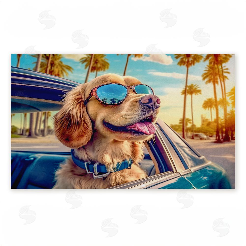 Image World Cool Puppy Tropical Sunset Unwoven Outdoor Door Mat
