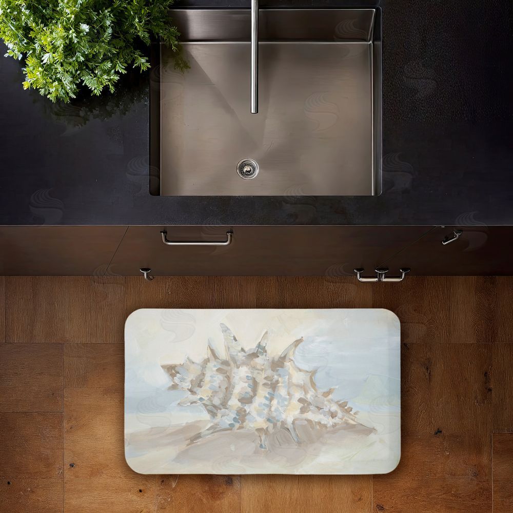 JJ Design House LLC Spiky Seashell on Shore Kitchen Floor Mat