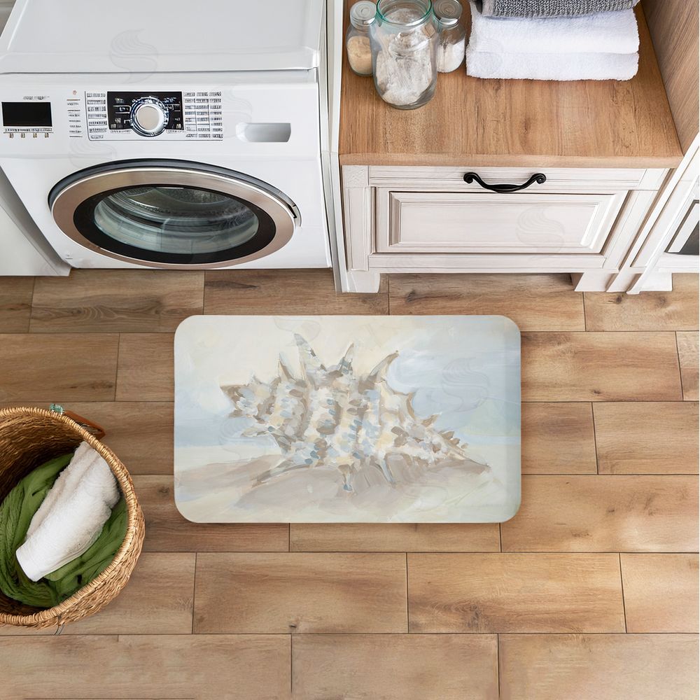 JJ Design House LLC Spiky Seashell on Shore Kitchen Floor Mat