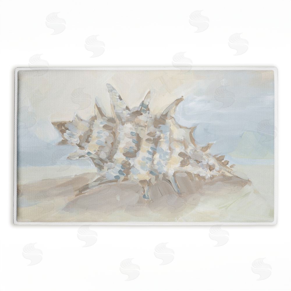 JJ Design House LLC Spiky Seashell on Shore Plush Bathroom Floor Mat