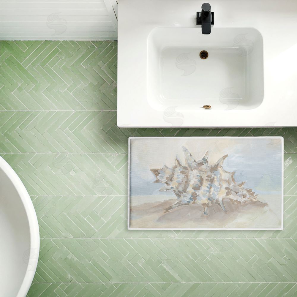 JJ Design House LLC Spiky Seashell on Shore Plush Bathroom Floor Mat