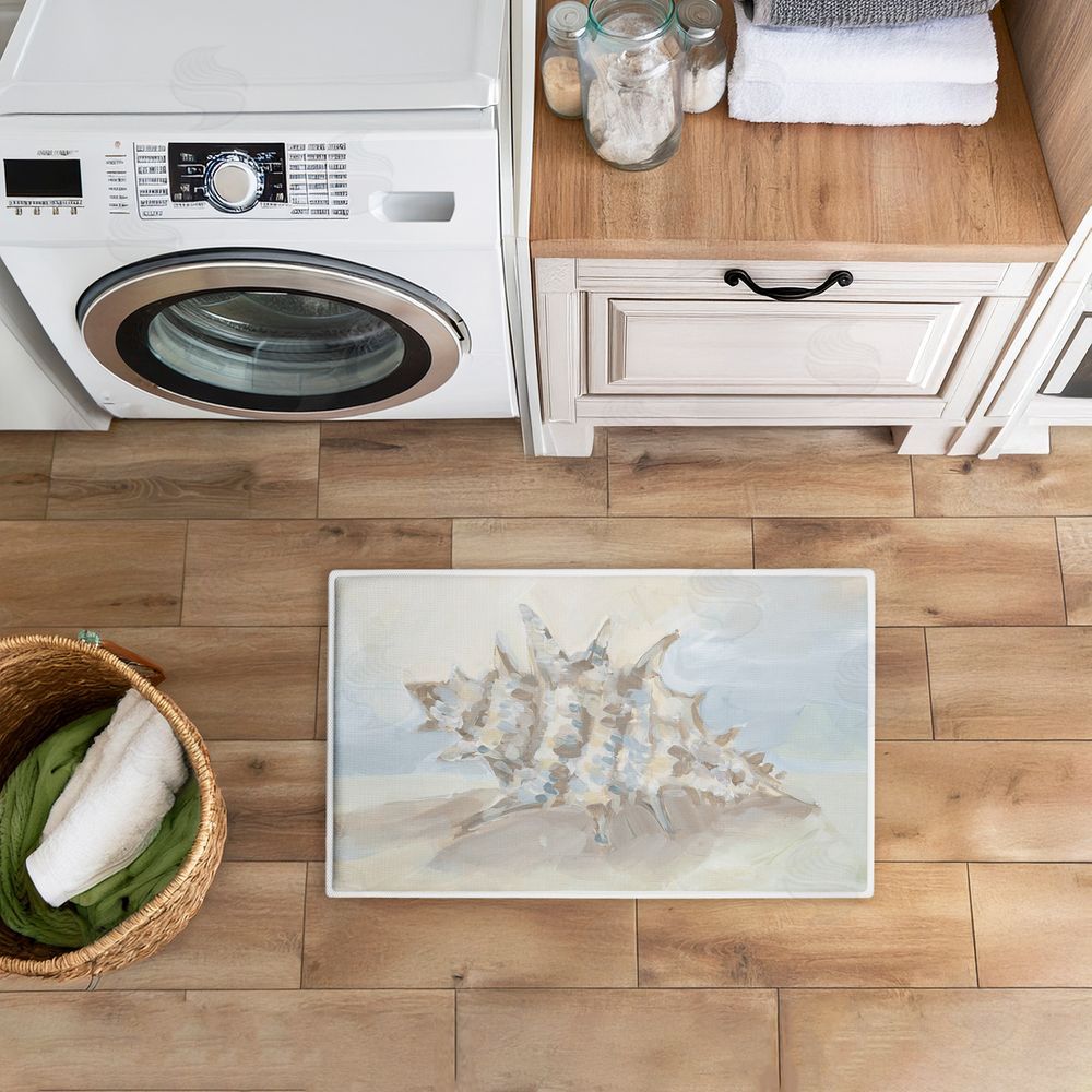 JJ Design House LLC Spiky Seashell on Shore Plush Bathroom Floor Mat