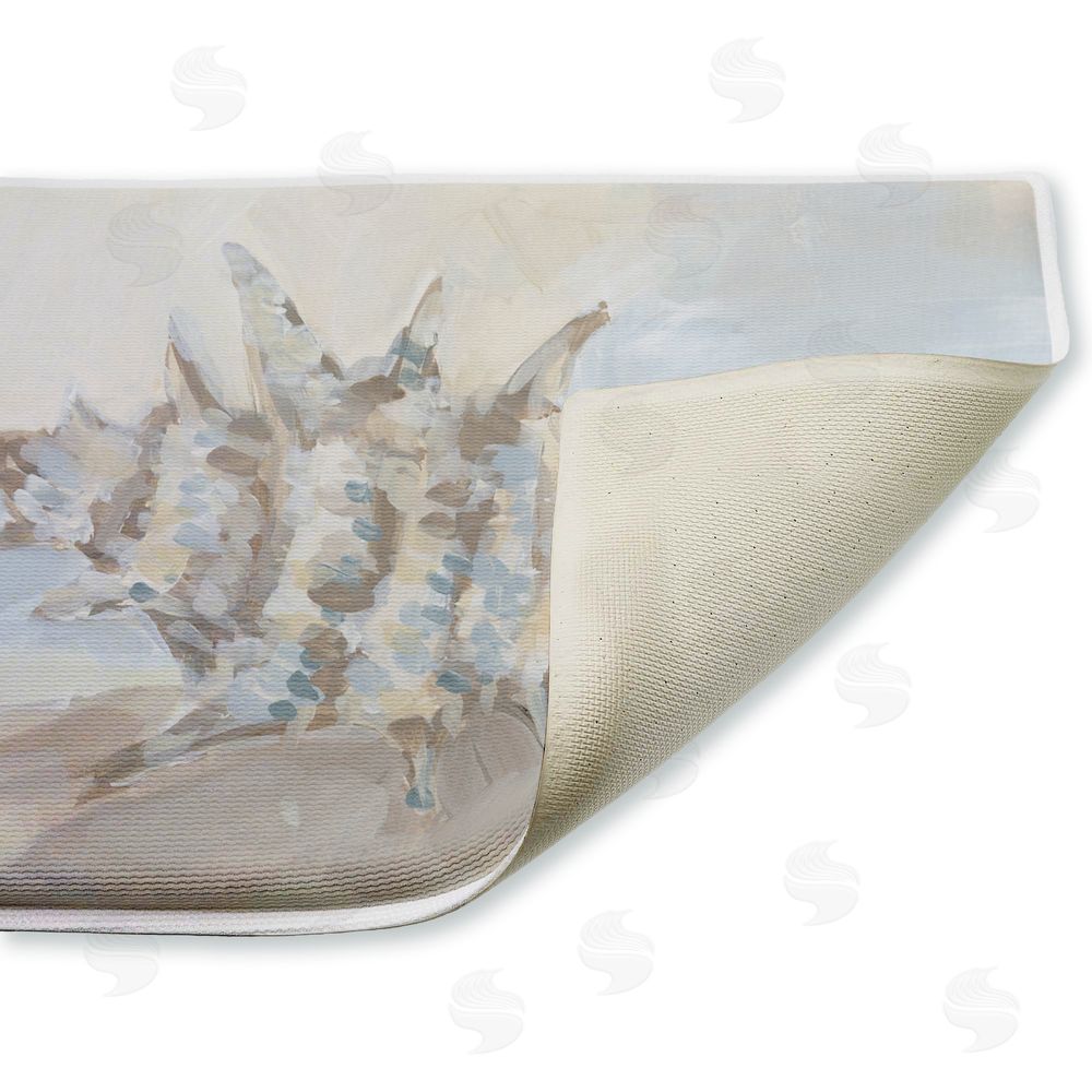 JJ Design House LLC Spiky Seashell on Shore Plush Bathroom Floor Mat