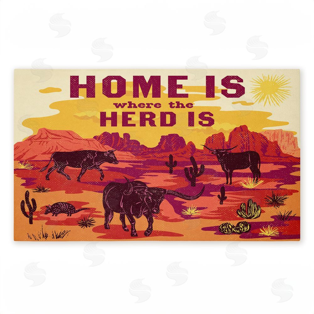Diane Labombarbe Where The Herd Is Desert Scene Unwoven Outdoor Door Mat