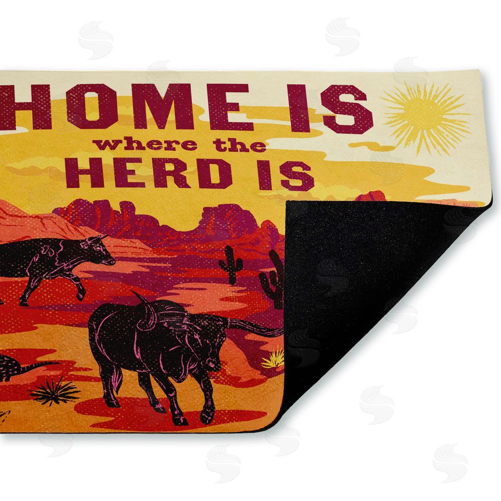 Diane Labombarbe Where The Herd Is Desert Scene Unwoven Outdoor Door Mat