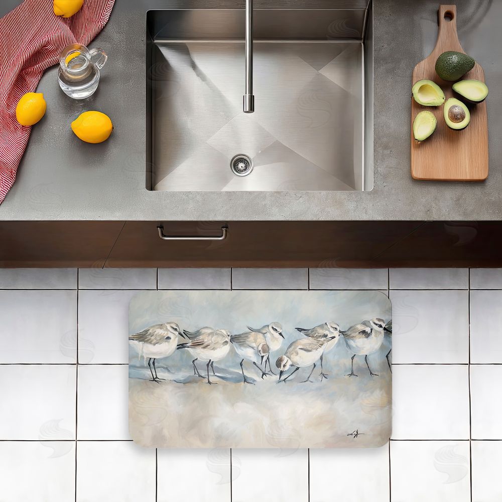 Ramona Murdock Shore Birds In A Line Kitchen Floor Mat