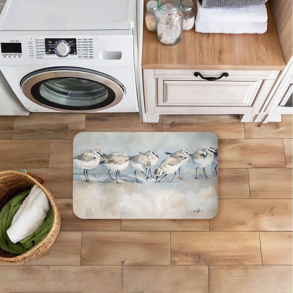 Ramona Murdock Shore Birds In A Line Kitchen Floor Mat