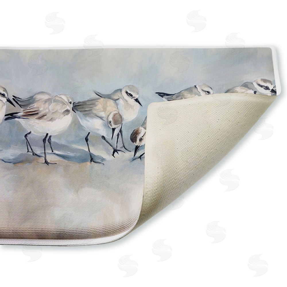 Ramona Murdock Shore Birds In A Line Plush Bathroom Floor Mat