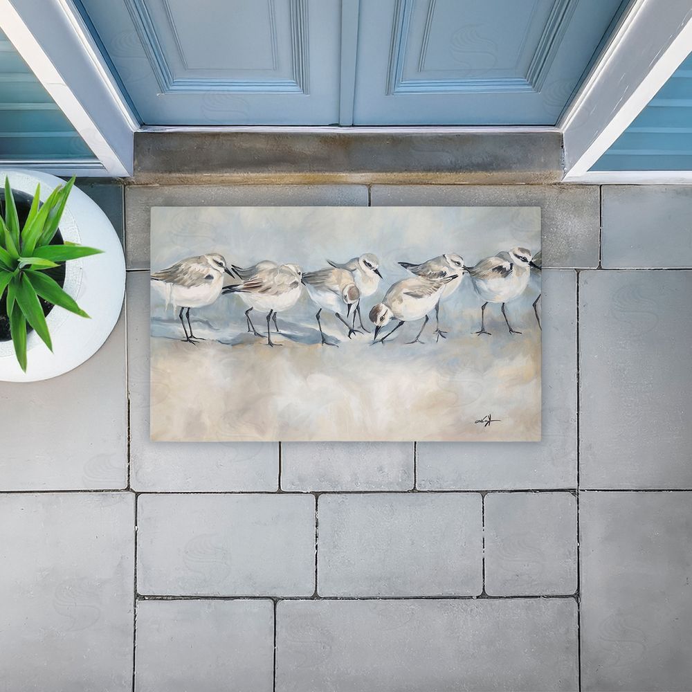 Ramona Murdock Shore Birds In A Line Unwoven Outdoor Door Mat
