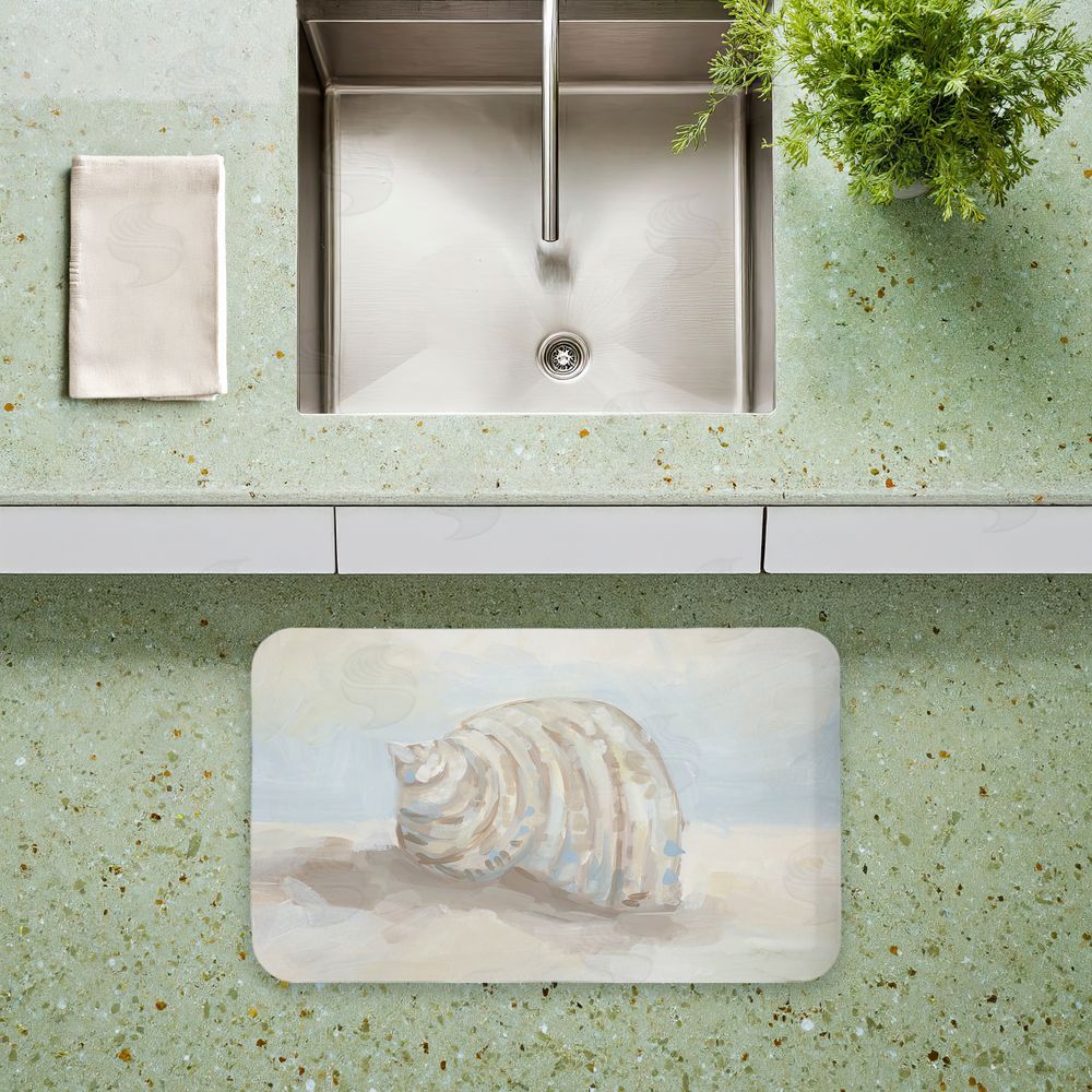 JJ Design House LLC Rounded Seashell on Shore Kitchen Floor Mat