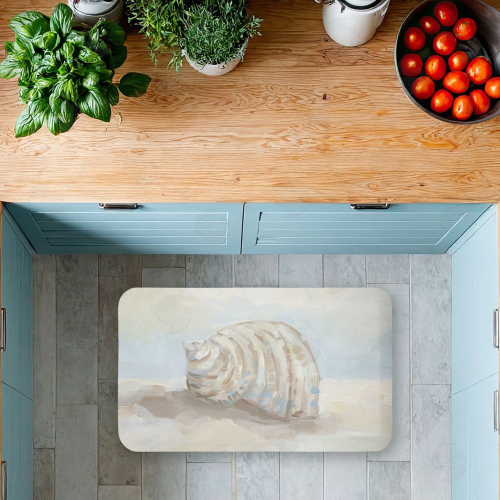 JJ Design House LLC Rounded Seashell on Shore Kitchen Floor Mat