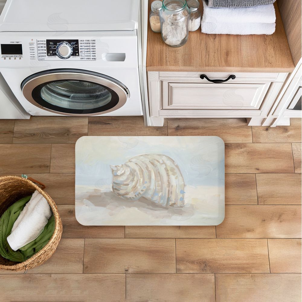 JJ Design House LLC Rounded Seashell on Shore Kitchen Floor Mat