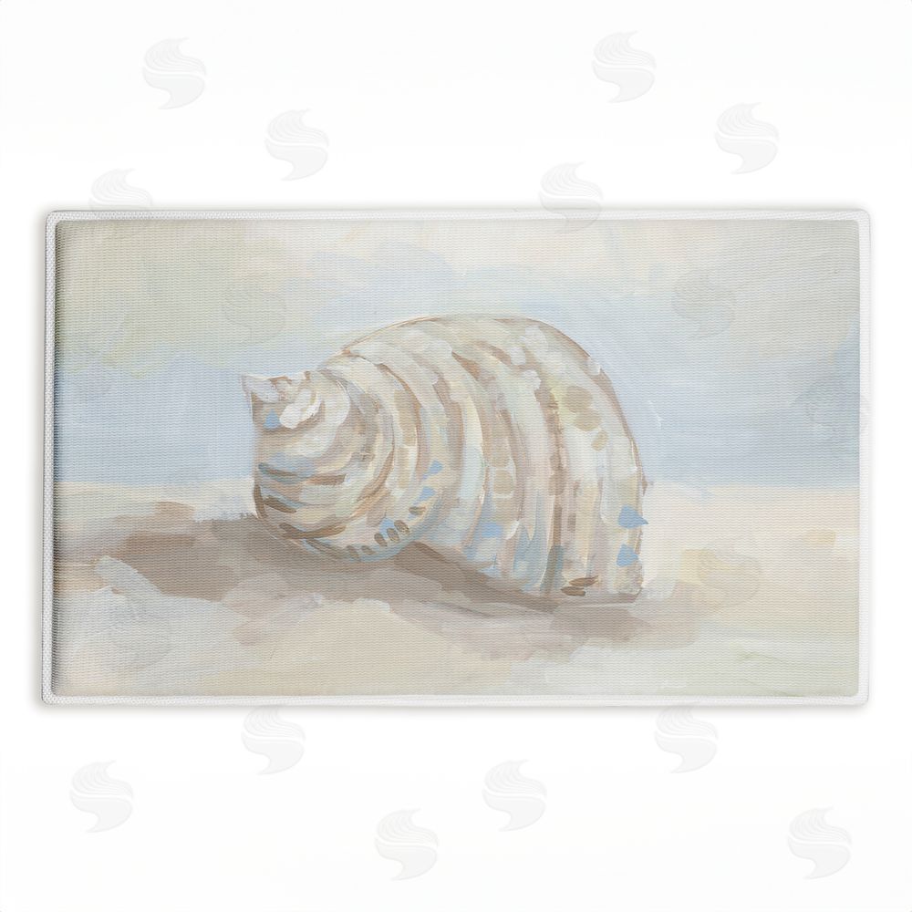 JJ Design House LLC Rounded Seashell on Shore Plush Bathroom Floor Mat