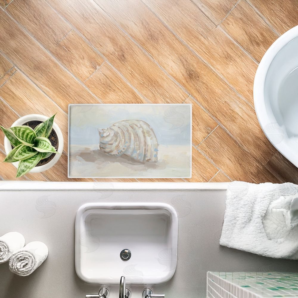 JJ Design House LLC Rounded Seashell on Shore Plush Bathroom Floor Mat