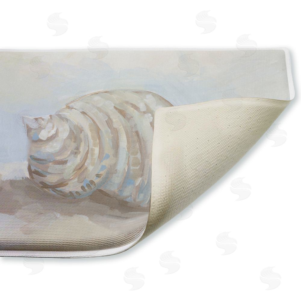 JJ Design House LLC Rounded Seashell on Shore Plush Bathroom Floor Mat