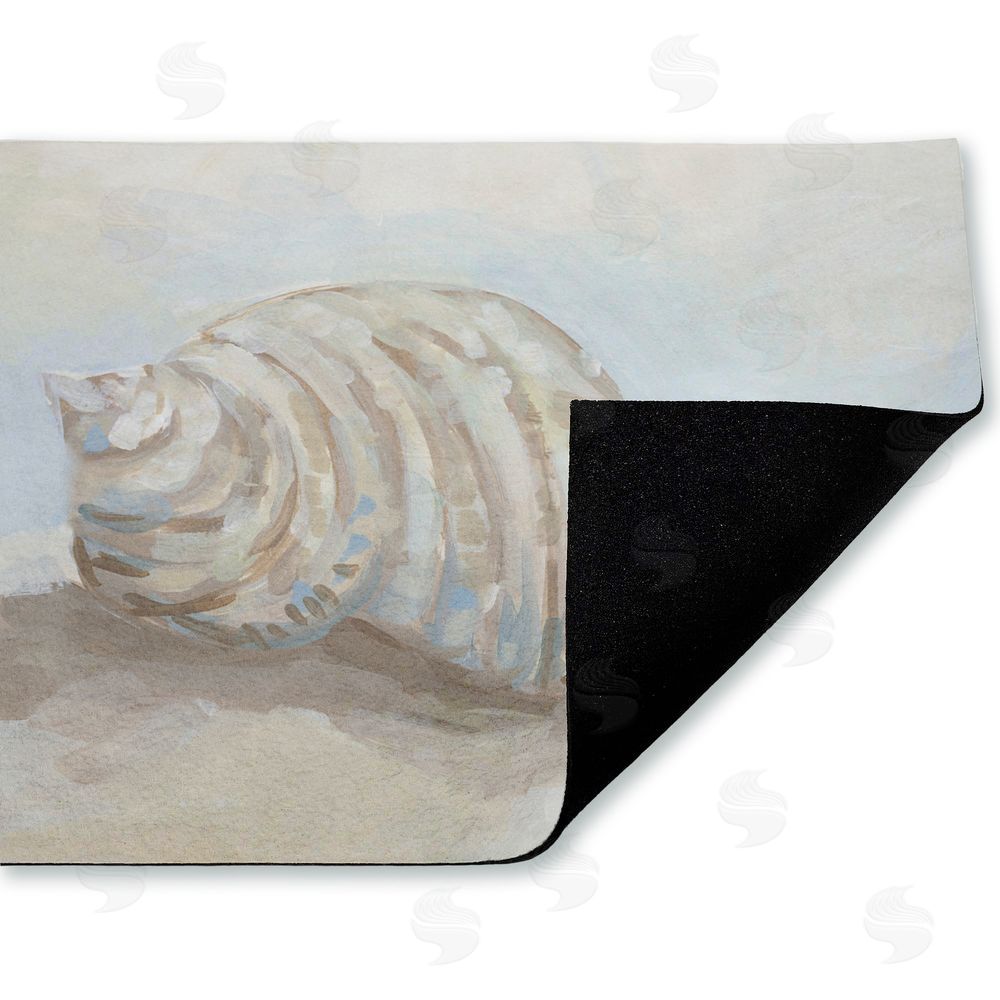 JJ Design House LLC Rounded Seashell on Shore Unwoven Outdoor Door Mat