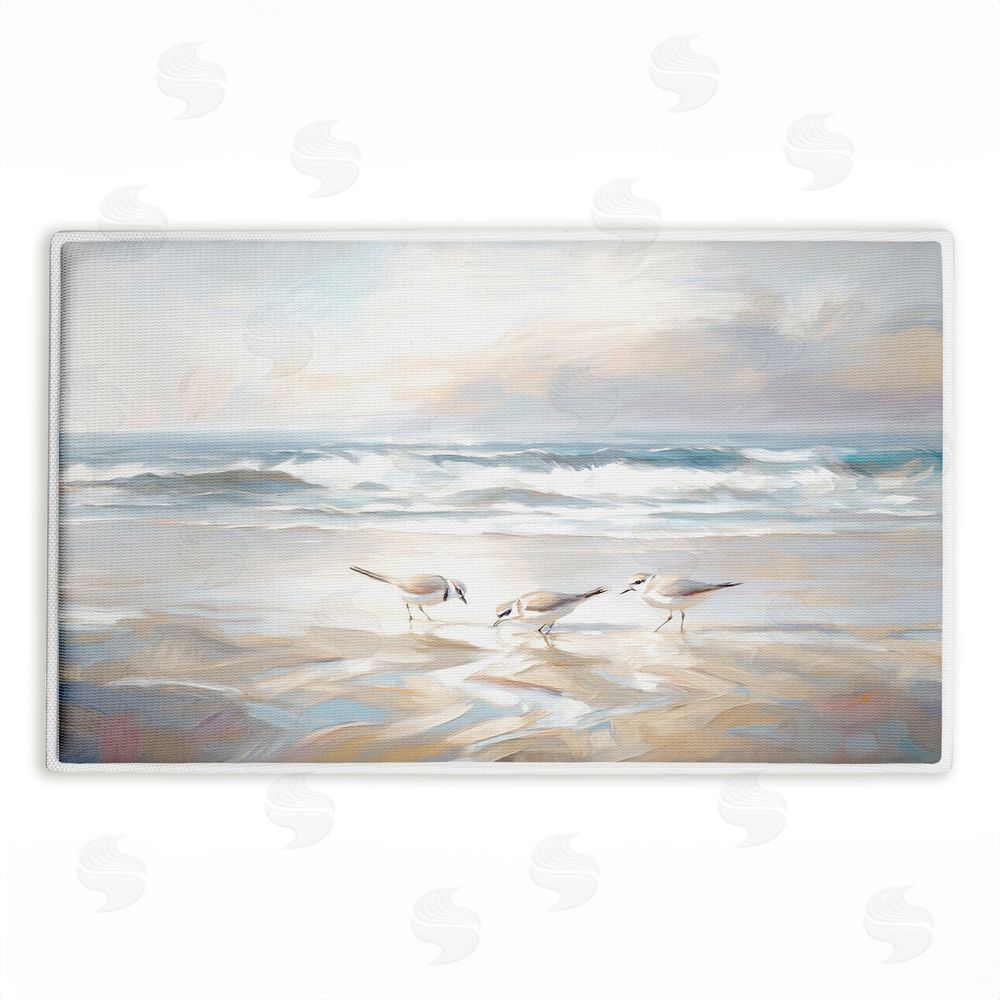 Ramona Murdock Blue Haven Bay Birds Plush Bathroom Floor Mat