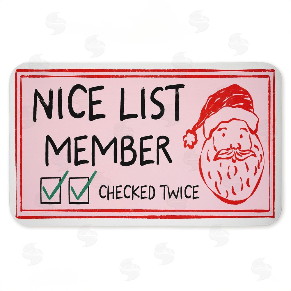 JJ Design House LLC Pink Nice List Ticket Kitchen Floor Mat