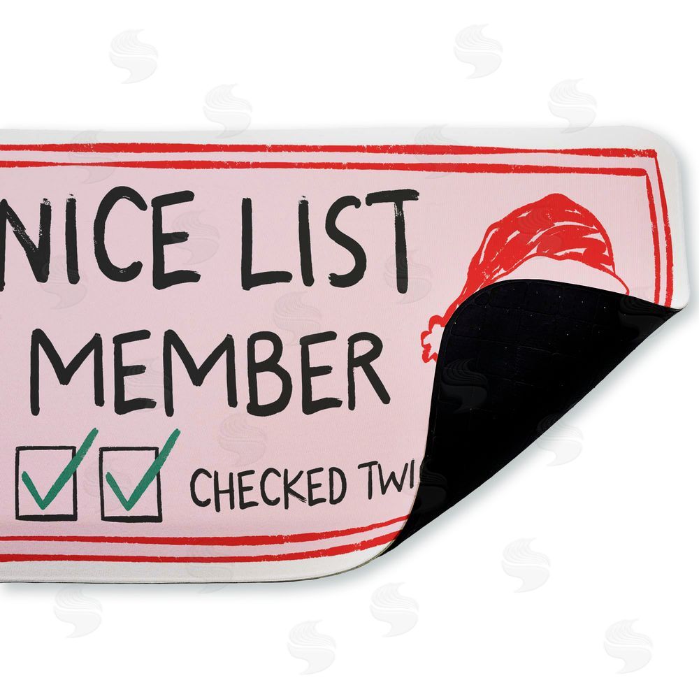 JJ Design House LLC Pink Nice List Ticket Kitchen Floor Mat