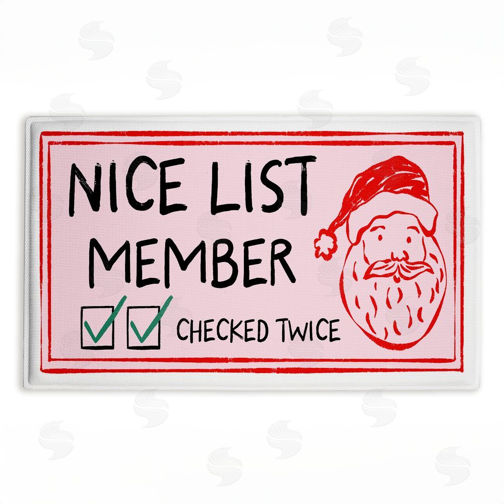 JJ Design House LLC Pink Nice List Ticket Plush Bathroom Floor Mat