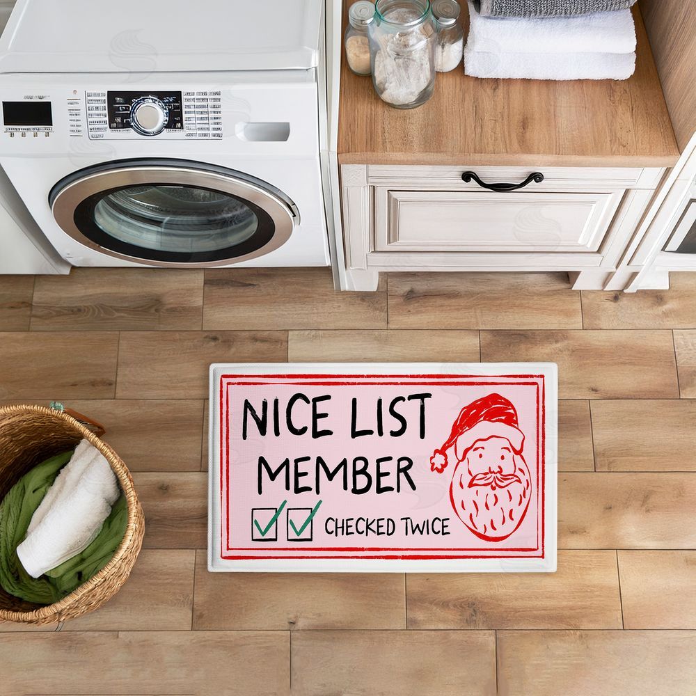JJ Design House LLC Pink Nice List Ticket Plush Bathroom Floor Mat