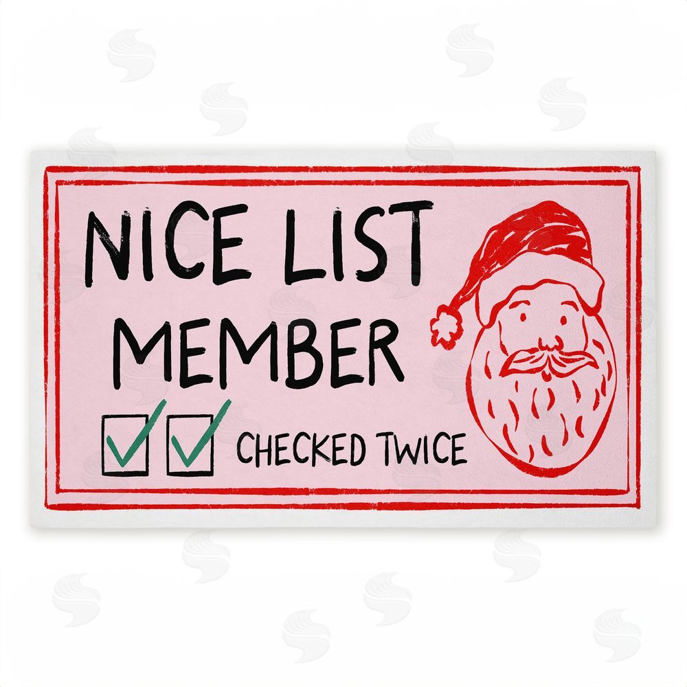 JJ Design House LLC Pink Nice List Ticket Unwoven Outdoor Door Mat