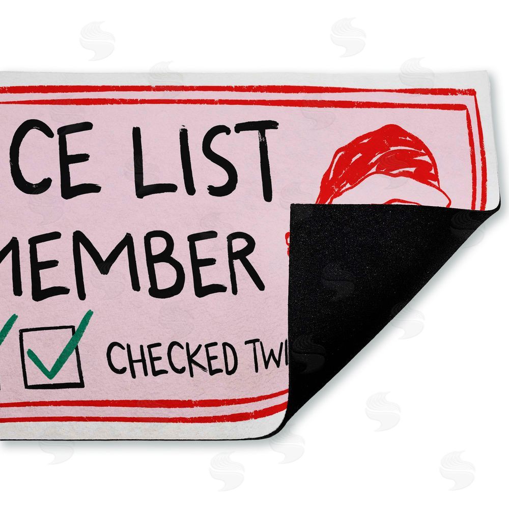 JJ Design House LLC Pink Nice List Ticket Unwoven Outdoor Door Mat
