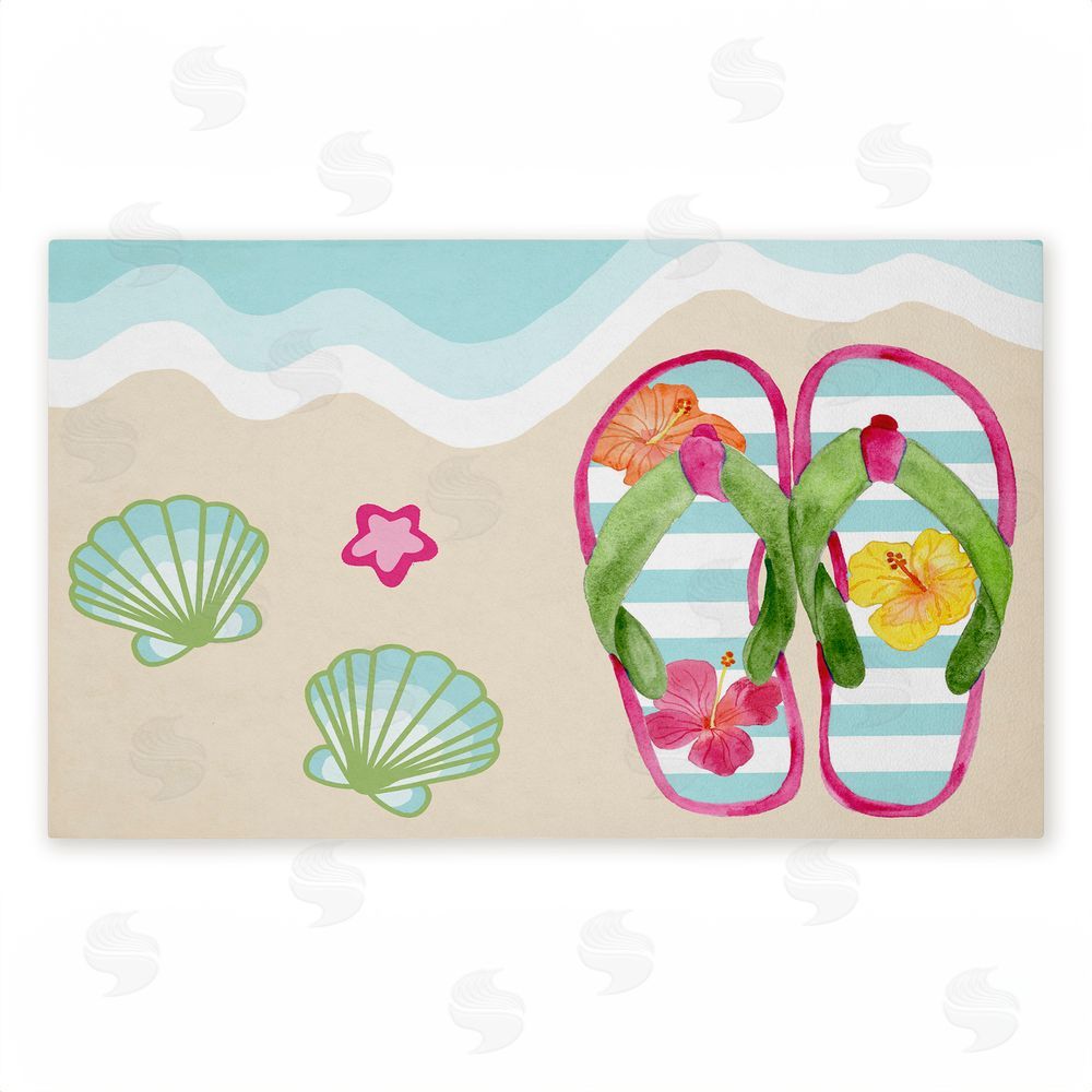Audrey Jeanne Roberts Flip Flops on Beach Shore Unwoven Outdoor Door Mat