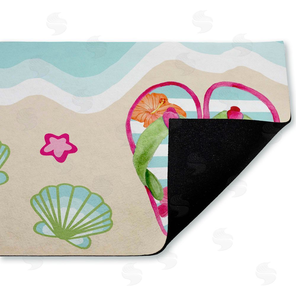 Audrey Jeanne Roberts Flip Flops on Beach Shore Unwoven Outdoor Door Mat