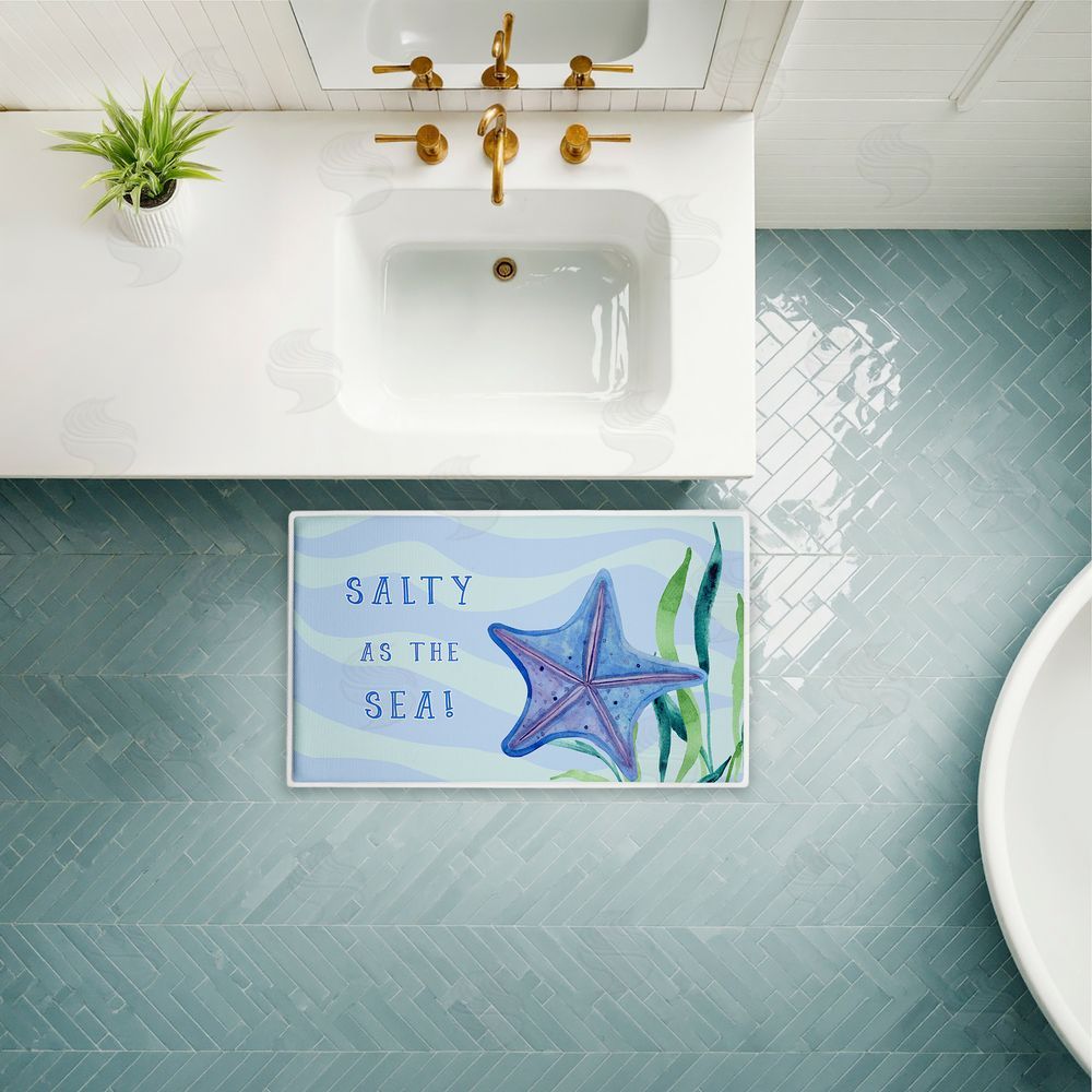 Audrey Jeanne Roberts Salty As The Sea Plush Bathroom Floor Mat