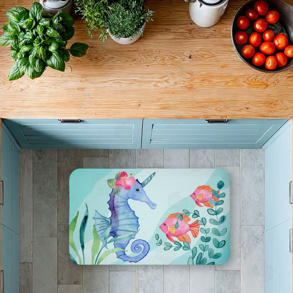 Audrey Jeanne Roberts Horned Seahorse & Fish Kitchen Floor Mat