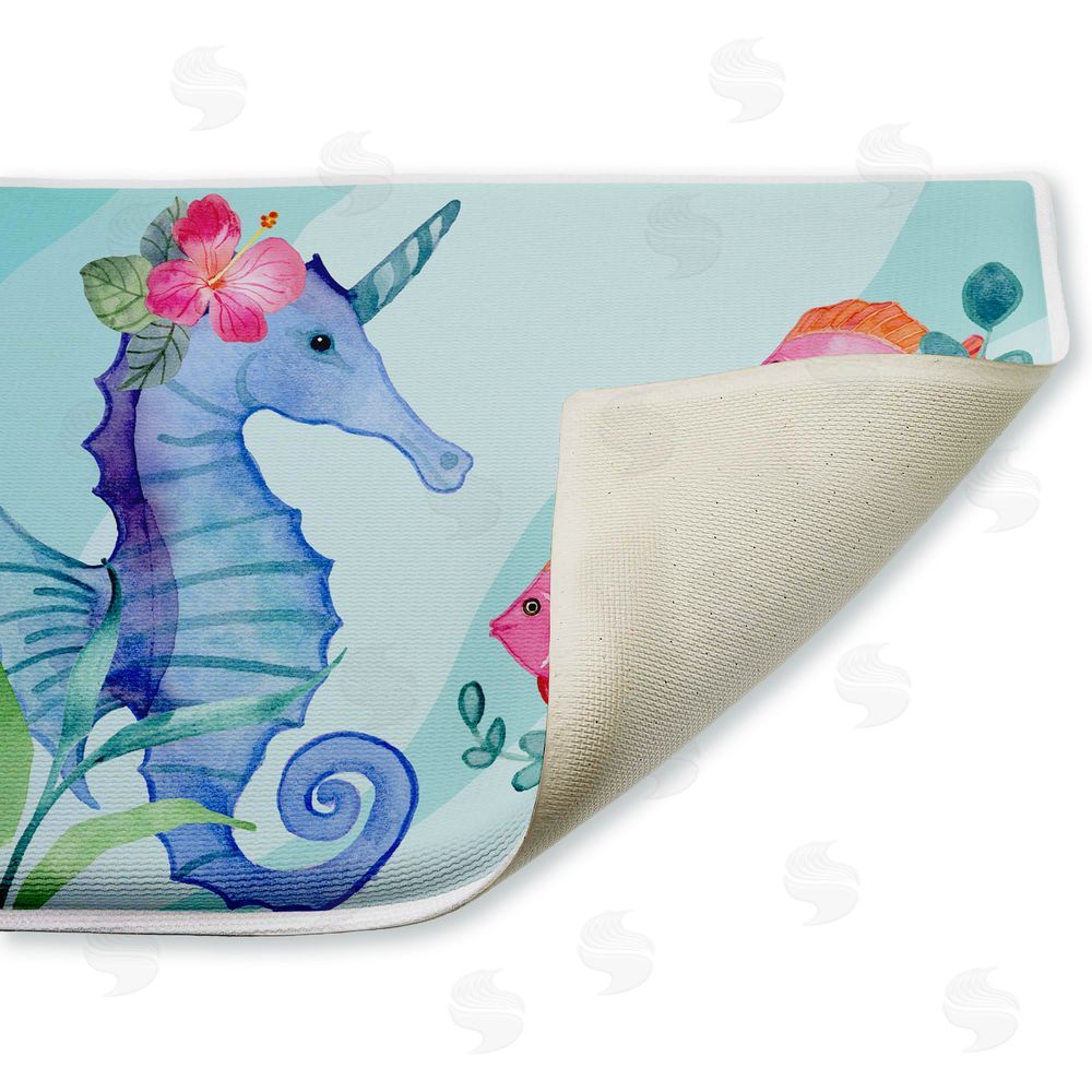 Audrey Jeanne Roberts Horned Seahorse & Fish Plush Bathroom Floor Mat