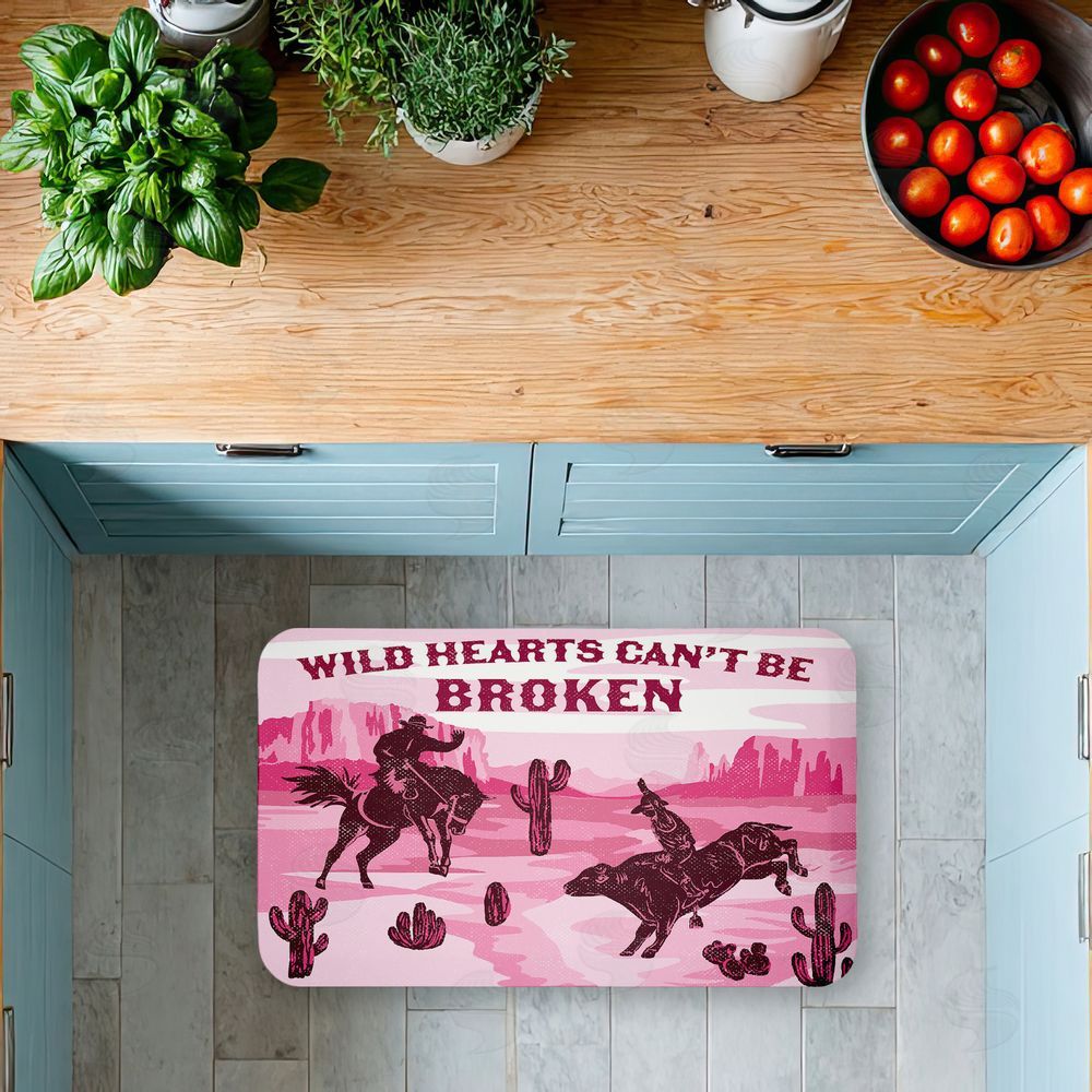 Diane Labombarbe Wild Hearts Can't Be Broken Kitchen Floor Mat