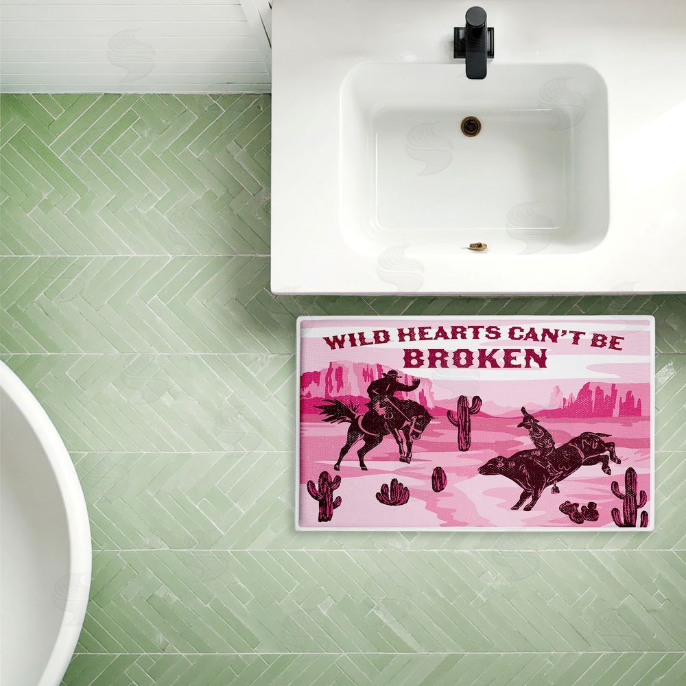 Diane Labombarbe Wild Hearts Can't Be Broken Plush Bathroom Floor Mat
