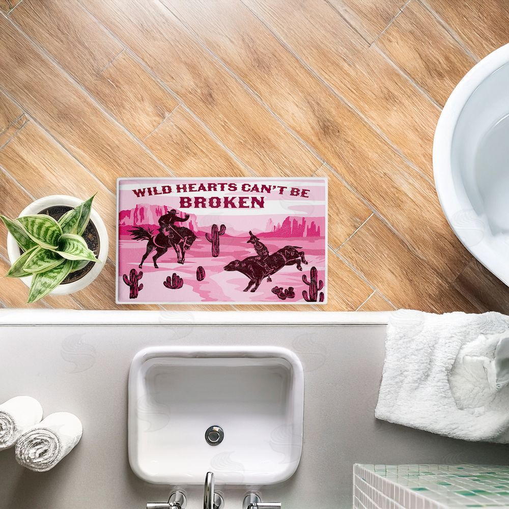 Diane Labombarbe Wild Hearts Can't Be Broken Plush Bathroom Floor Mat