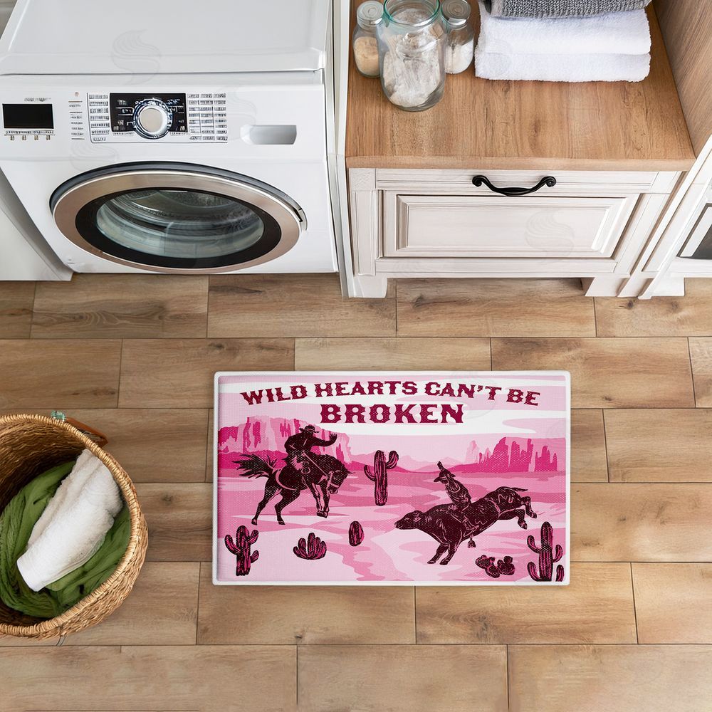Diane Labombarbe Wild Hearts Can't Be Broken Plush Bathroom Floor Mat